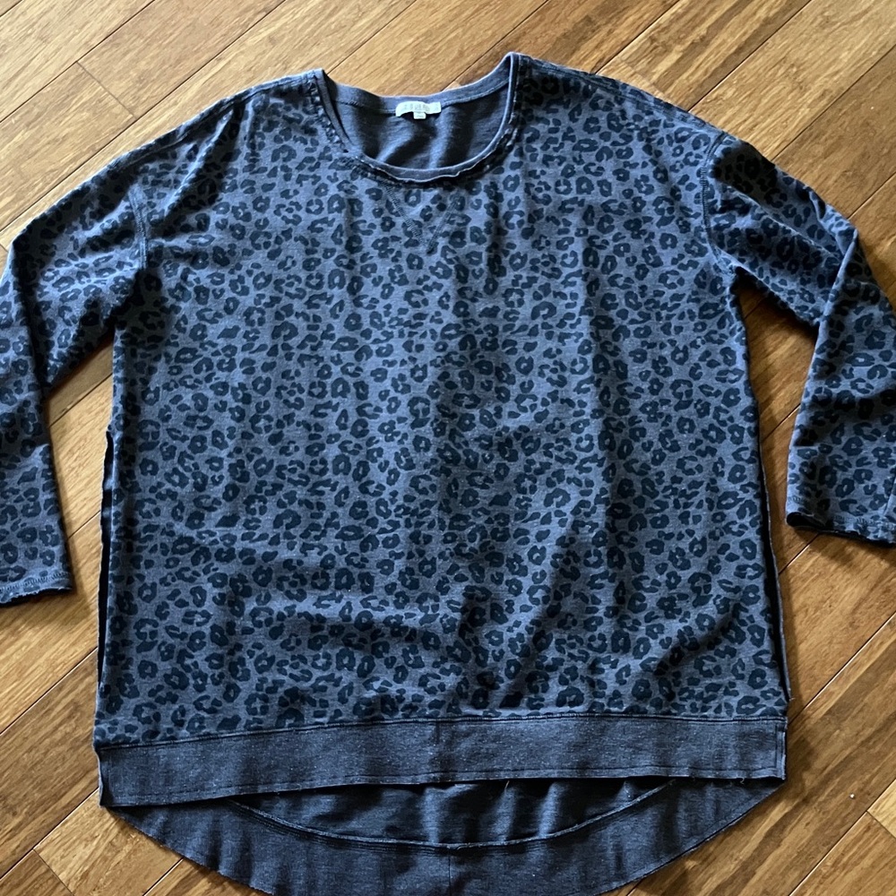 Z Supply Charcoal Leopard Print Top
